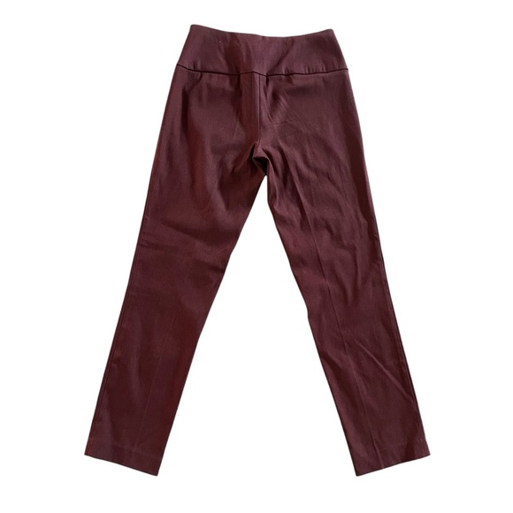 Cleo women’s slim stretch pants bundle burgundy & taupe minimalist office basics - Picture 7 of 8